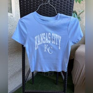 Kansas City Royals fitted tee, MLB KC Royals baby blue tee
